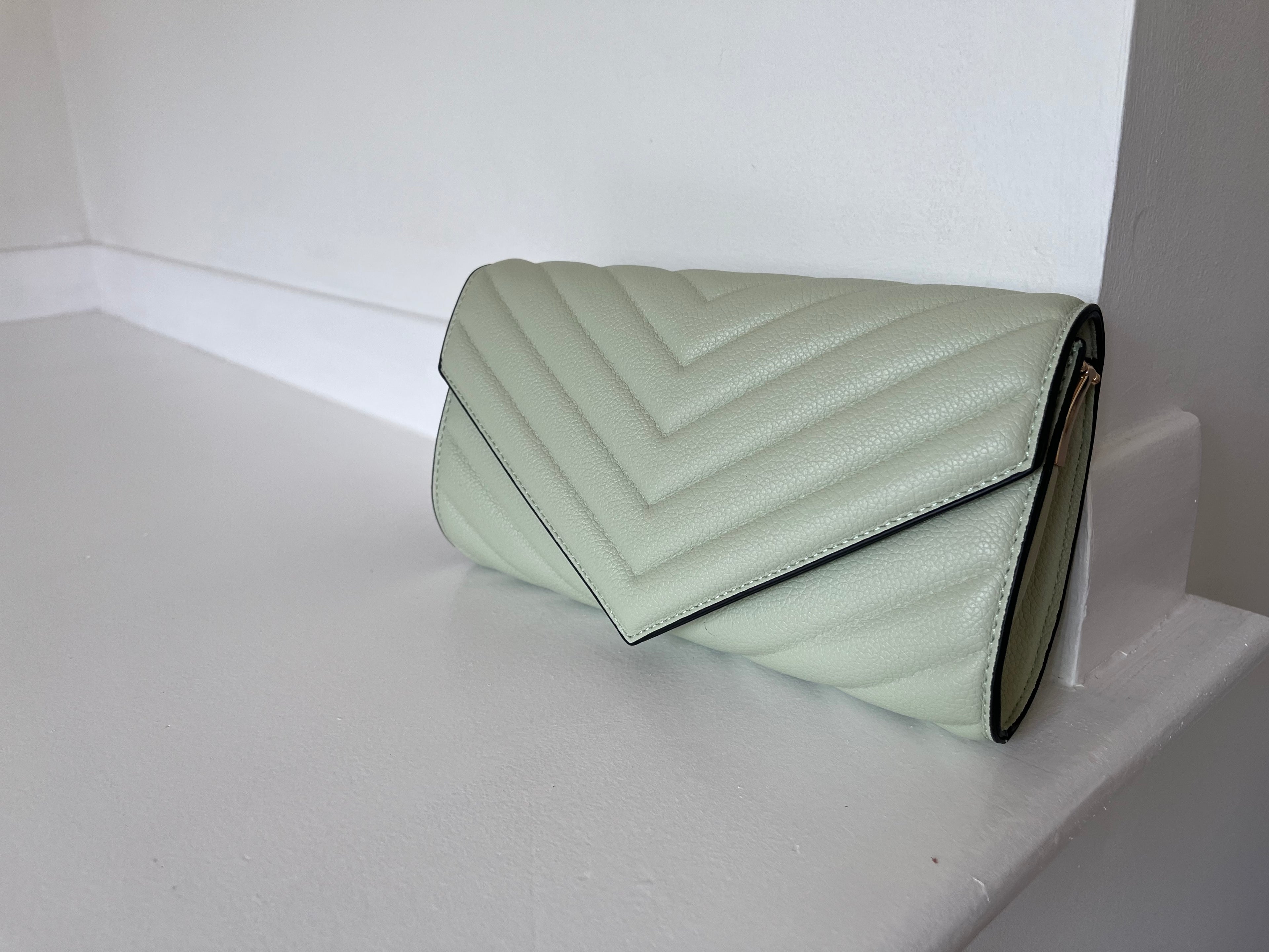 Mint green clutch