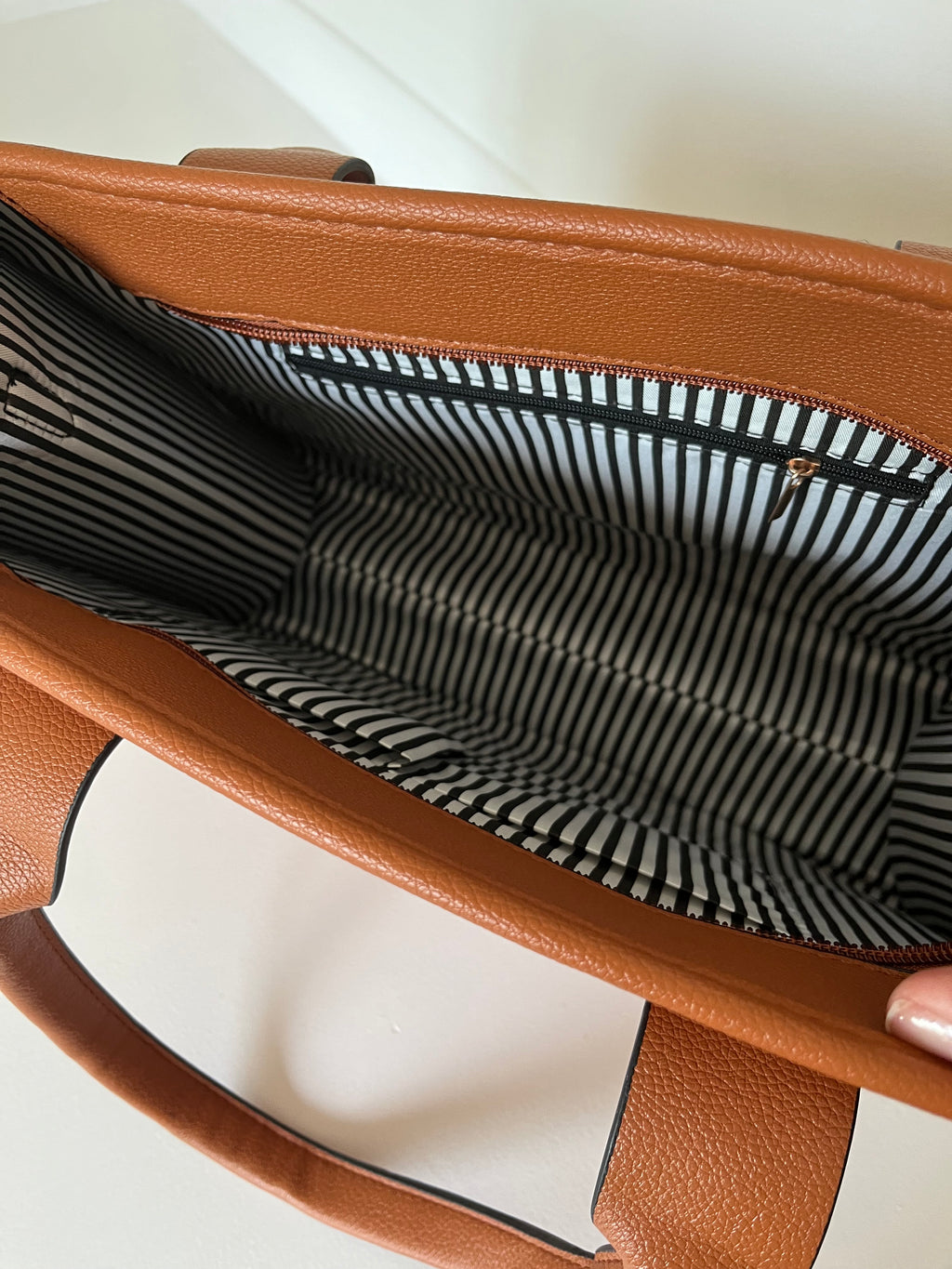 Brown tote bag
