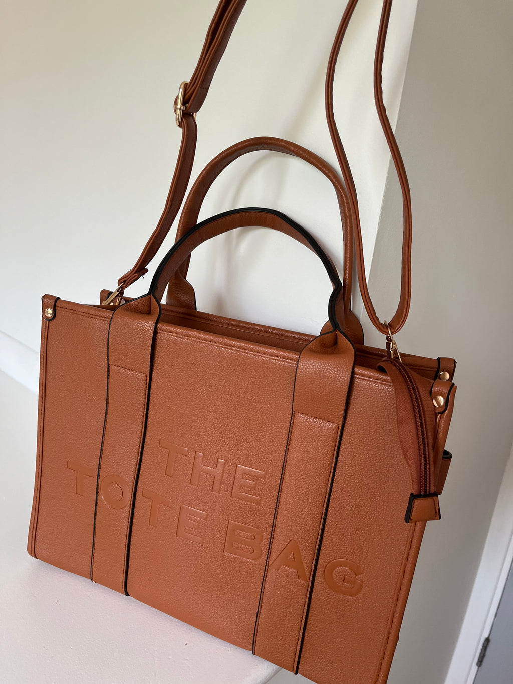 Brown tote bag