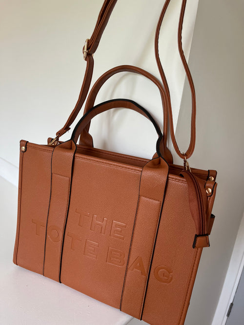 Brown tote bag